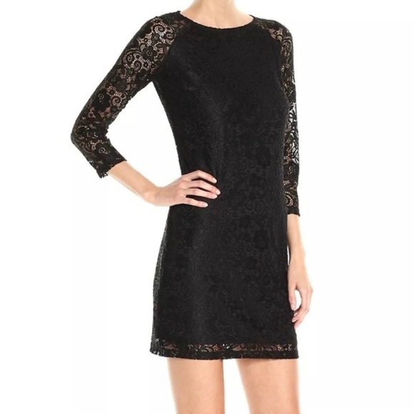 Laundry By Shelli Segal Dresses & Skirts - NWT LAUNDRY BY SHELLI SEGAL BLACK LACE SHEATH DRESS SIZE 4